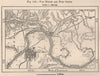 Van Buren and Fort Smith. Arkansas 1885 old antique vintage map plan chart
