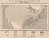 German Immigration to the States in 1880. USA. United States 1885 old map
