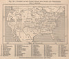 Division of the United States into States and Territories. USA 1885 old map