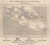 Igneous regions and Volcanoes of Mexico 1885 old antique map plan chart