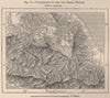 Convergence of the two Sierra Madres. Mexico 1885 old antique map plan chart