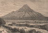 Ibarra, and the Imbabura Volcano. Ecuador 1885 old antique print picture