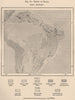 Relief of Brazil 1885 old antique vintage map plan chart