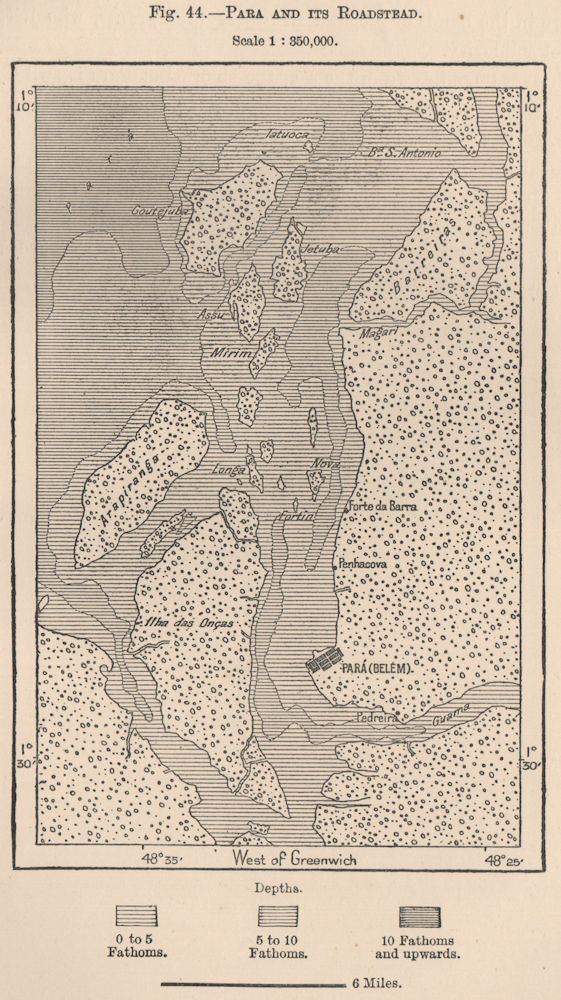Para (Belem) and its roadstead. Brazil. Amazonia 1885 old antique map chart
