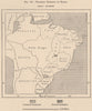 Political divisions of Brazil 1885 old antique vintage map plan chart