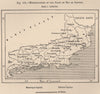 Municipalities of the state of Rio de Janeiro. Brazil 1885 old antique map