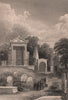 PARIS. Père Lachaise I. BICKNELL 1845 old antique vintage print picture