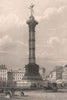 PARIS. Colonne de Juillet. BICKNELL 1845 old antique vintage print picture