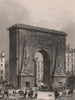 PARIS. Porte Saint-Denis. BICKNELL 1845 old antique vintage print picture