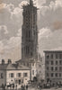 PARIS. Tour de Saint-Jacques, la Boucherie. BICKNELL 1845 old antique print