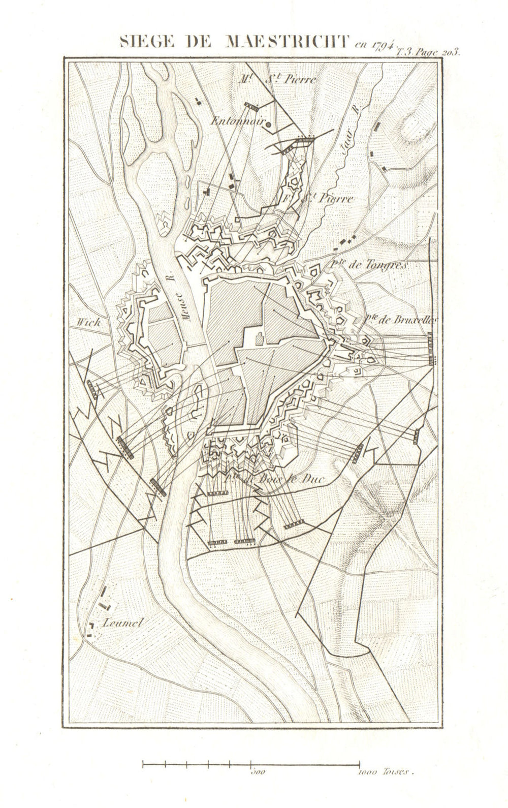 Siege of Maastricht in 1794. War of the First Coalition. Netherlands 1817 map