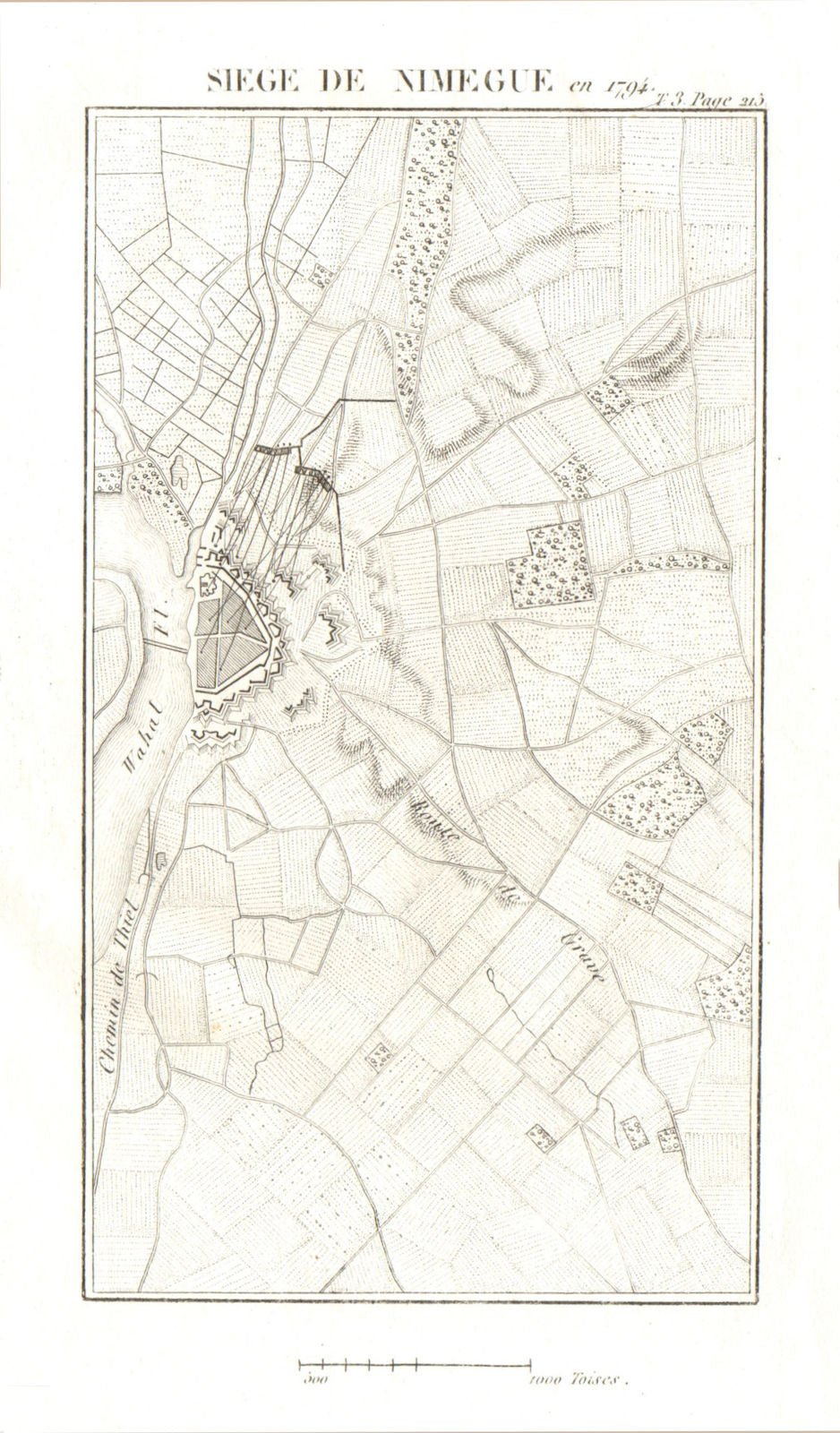 Siege of Nijmegen in 1794. War of the First Coalition. Netherlands 1817 map