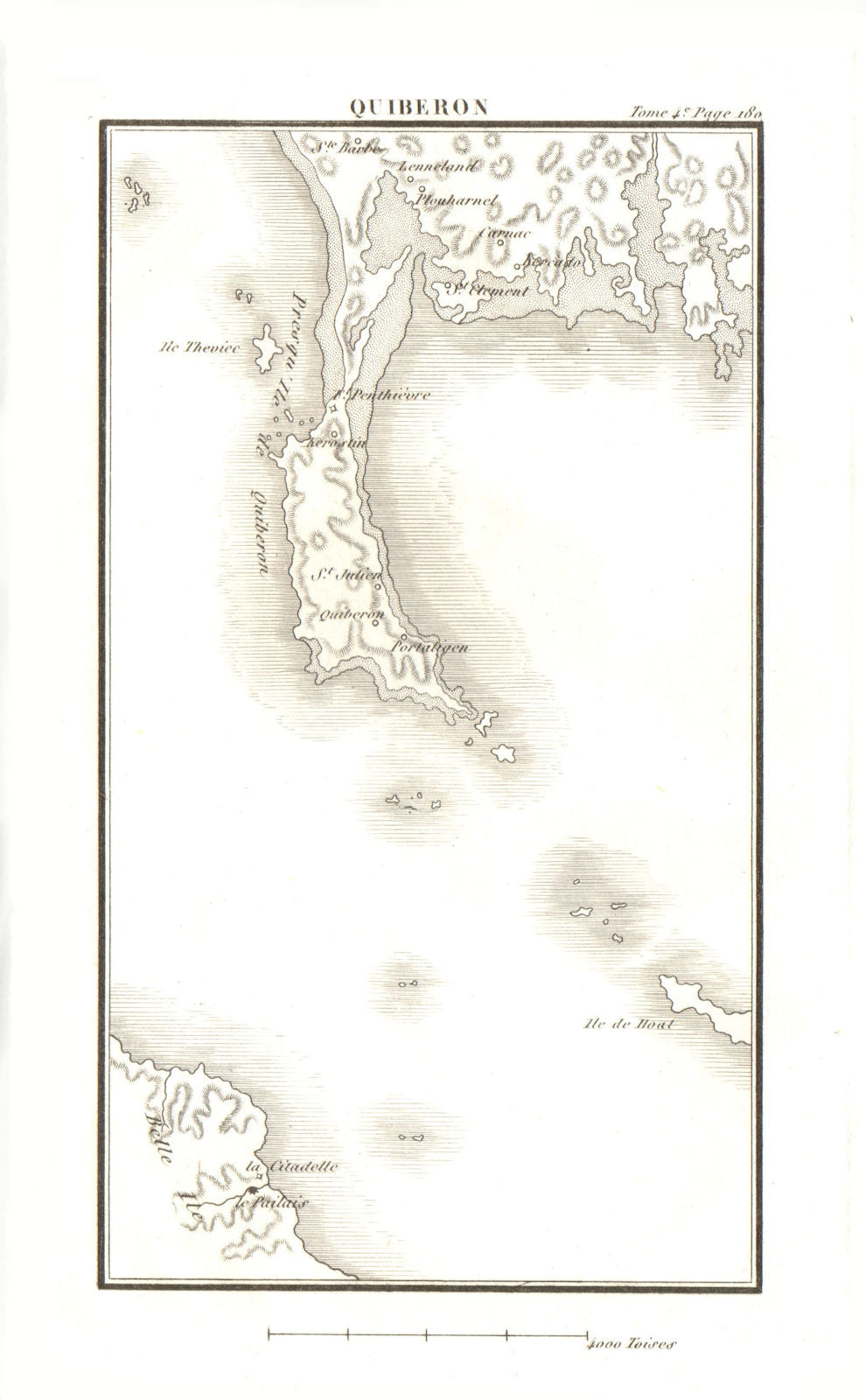 Quiberon. Carnac. Morbihan 1817 old antique vintage map plan chart