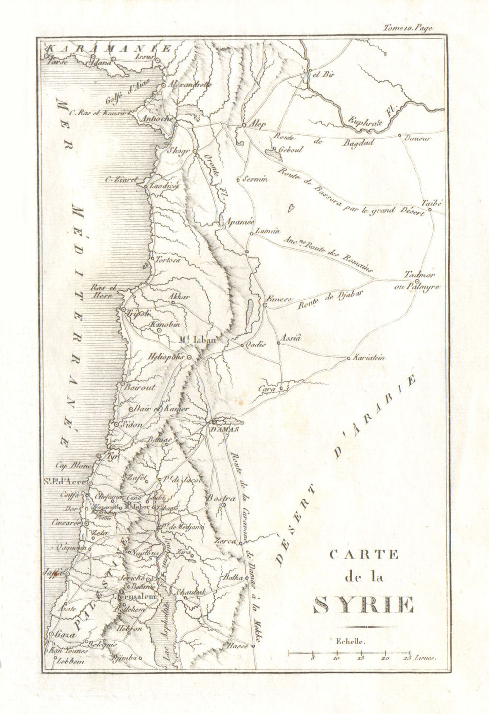 LEVANT. Syria, Lebanon & Palestine. 'Carte de la Syrie' 1818 old antique map
