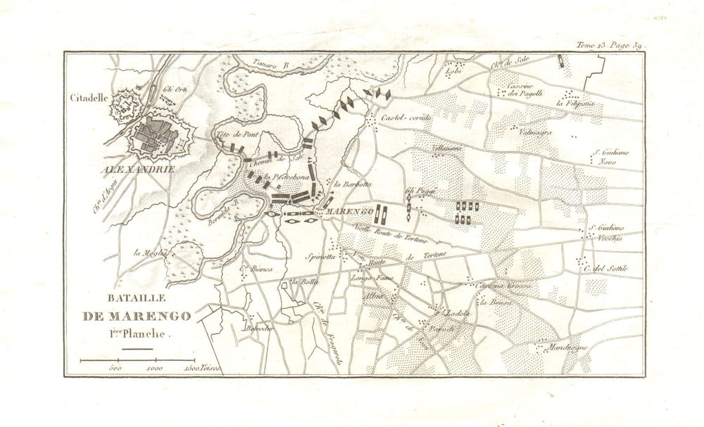 Battle of Marengo 1800. Plate 1. Alessandria. Italy 1819 old antique map chart