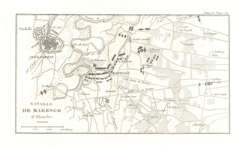 Battle of Marengo 1800. Plate 2. Alessandria. Italy 1819 old antique map chart