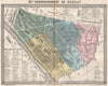 PARIS 12e 12th XIIme arrondissement de Reuilly. BARBA 1860 old antique map