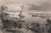 CANADA. Scene in the Bay of Quinte, Ontario. Shepherds. BARTLETT 1842 print