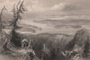 CANADA. View over Lake Memphremagog. Vermont/Quebec. BARTLETT 1842 old print