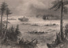 QUEBEC.Confluence of Ottawa & St Lawrence rivers, Montreal. Rafts. BARTLETT 1842