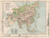 ASIA. Map of the Mountain Chains and the River systems of Asia 1886 old