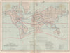 WORLD. Zoological map; Bird & Reptile distribution 1886 old antique chart