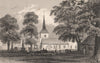 St Nicholas parish church, Chislehurst, Kent. London. SHEPHERD 1829 old print