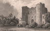Tonbridge Castle. Kent. BAYNES 1829 old antique vintage print picture