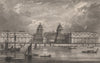 Greenwich Hospital. London. CAMPION 1829 old antique vintage print picture