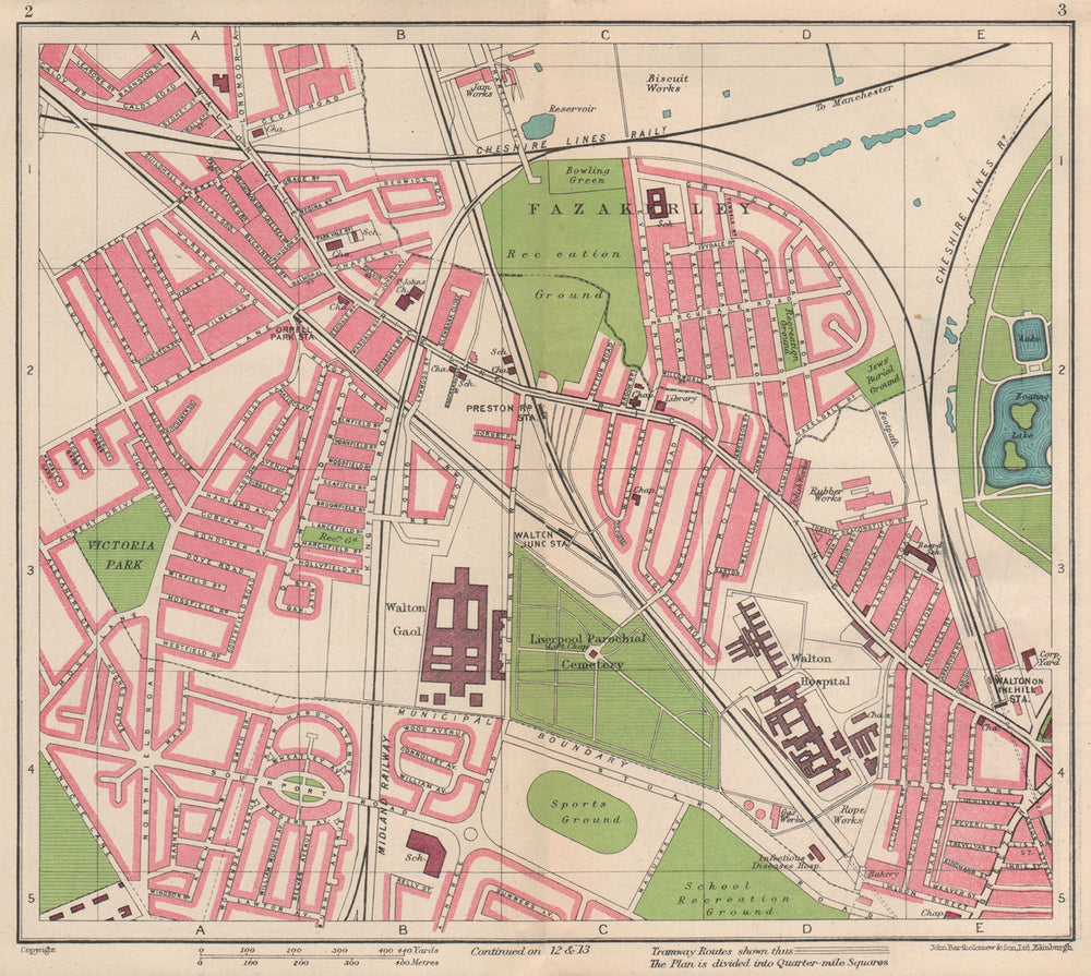LIVERPOOL. Fazakerley Walton County Orrell Park 1949 old vintage map chart
