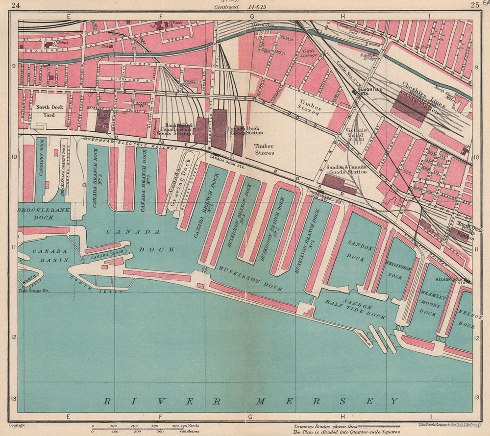 LIVERPOOL. Kirkdale Brocklebank/Canada/Huskisson/Sandon Docks 1949 old map
