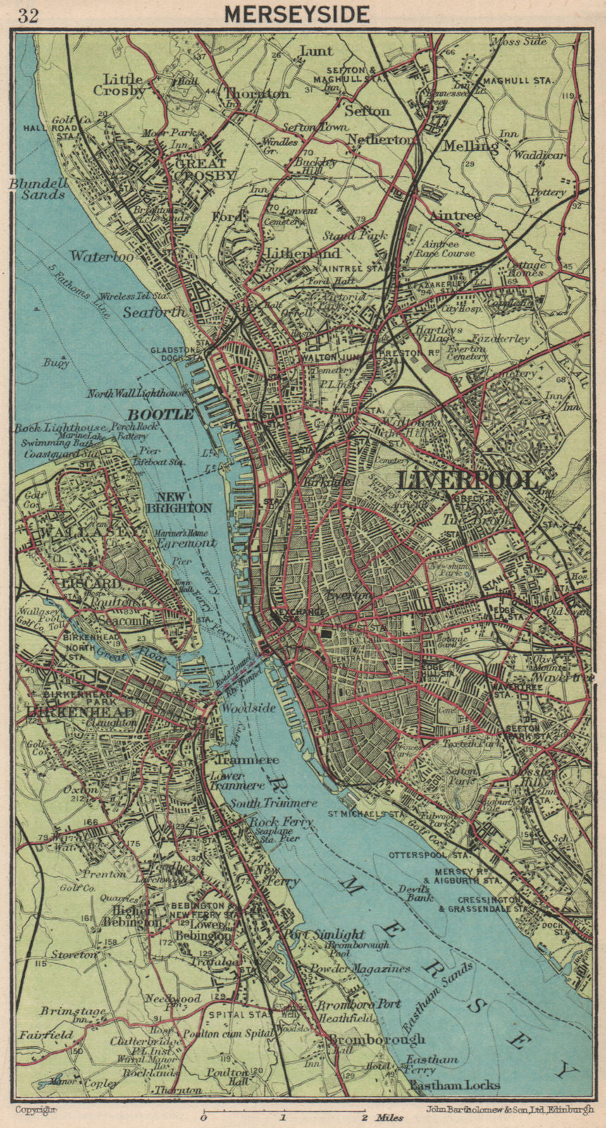 MERSEYSIDE. Birkenhead Bootle 1949 old vintage map plan chart