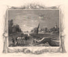 'Sunbury Locks'. Surrey. Decorative view by William TOMBLESON 1835 old print