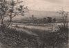 Canterbury, from Harbledown, Kent 1898 old antique vintage print picture