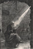John/Jan Hus in Prison, Switzerland 1891 old antique vintage print picture