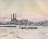 'From Battersea Bridge' by Mortimer Menpes. London 1906 old antique print