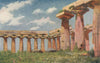 'Basilica of Paestum' by Augustine Fitzgerald. Italy 1904 old antique print