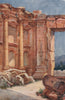 'The temple of Bacchus, BAALBEK - interior' by Margaret Thomas. Lebanon 1908