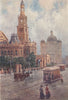 'The Town Hall, Sydney' by Percy Spence. Australia 1910 old antique print