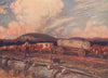 'Bullock team drawing timber' by Percy Spence. Australia 1910 old print