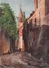 'Street in Villanuova, near Albenga' by William Scott. Italy 1907 old print