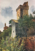 'Tower at Bergeggi' by William Scott. Italy 1907 old antique print picture