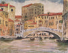 'Bridge near the Palazzo Labia' by Mortimer Menpes. Venice 1916 old print