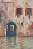 VENEZIA. 'The house with the blue door' by Mortimer Menpes. Venice 1916 print