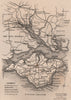SOUTHAMPTON ENVIRONS. The country round Southampton. BRANNON 1853 old map