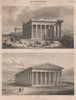 The temple of Minerva Parthenon at Athens. Present state. Restored 1860 print
