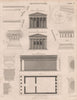 Architecture. Greek Ionic Hexa-prostyle temple. Tetrastyle (Antis) 1860 print