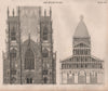 Architecture. York Cathedral & Pisa Cathedral, west fronts. BRITANNICA 1860