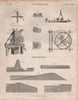 Elliptograph; Embankment; Elliptic Turning. BRITANNICA 1860 old antique print
