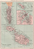 BRITISH EUROPEAN ISLANDS. Gibraltar Heligoland Malta Gozo Valletta 1886 map